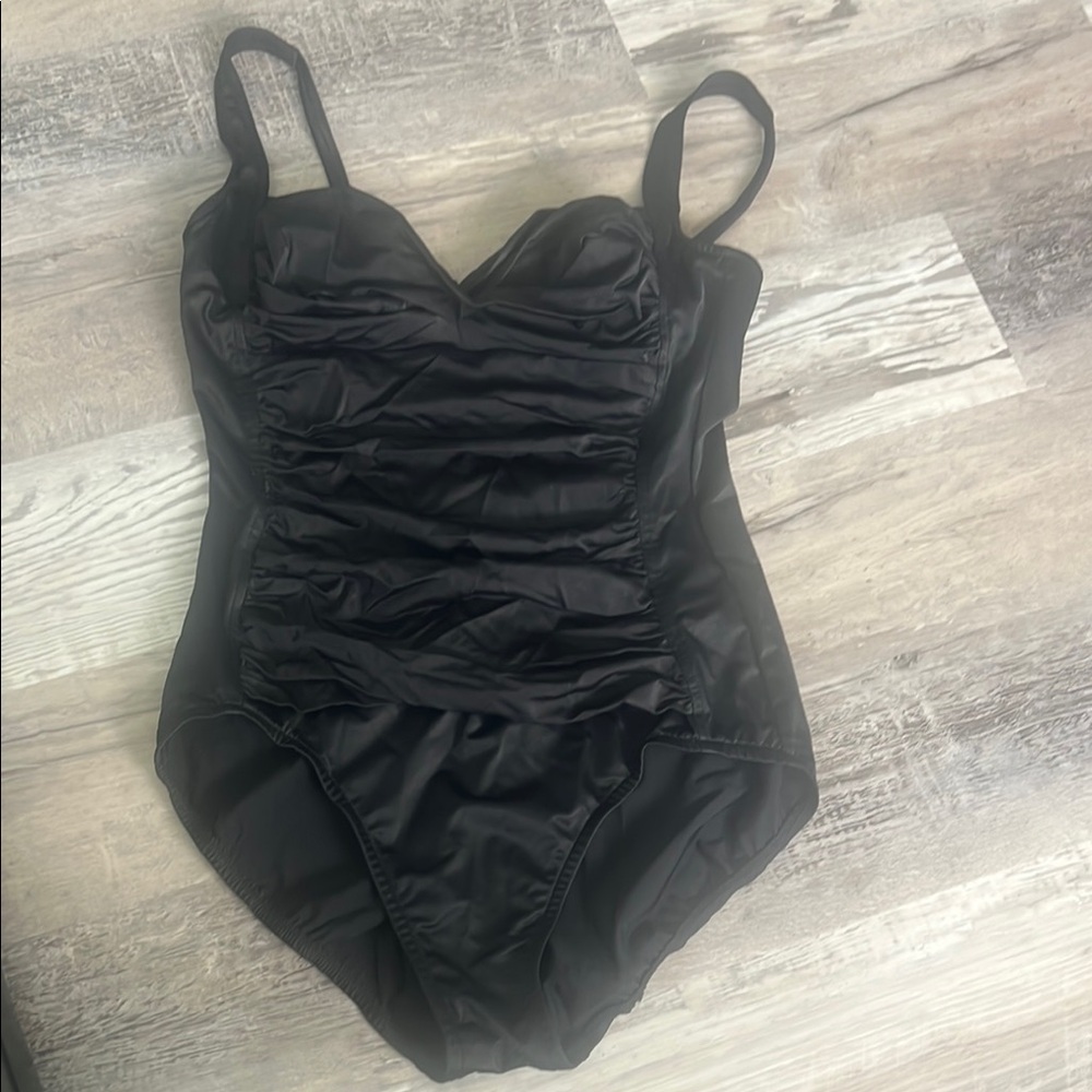 Black Ruched Swimsuit